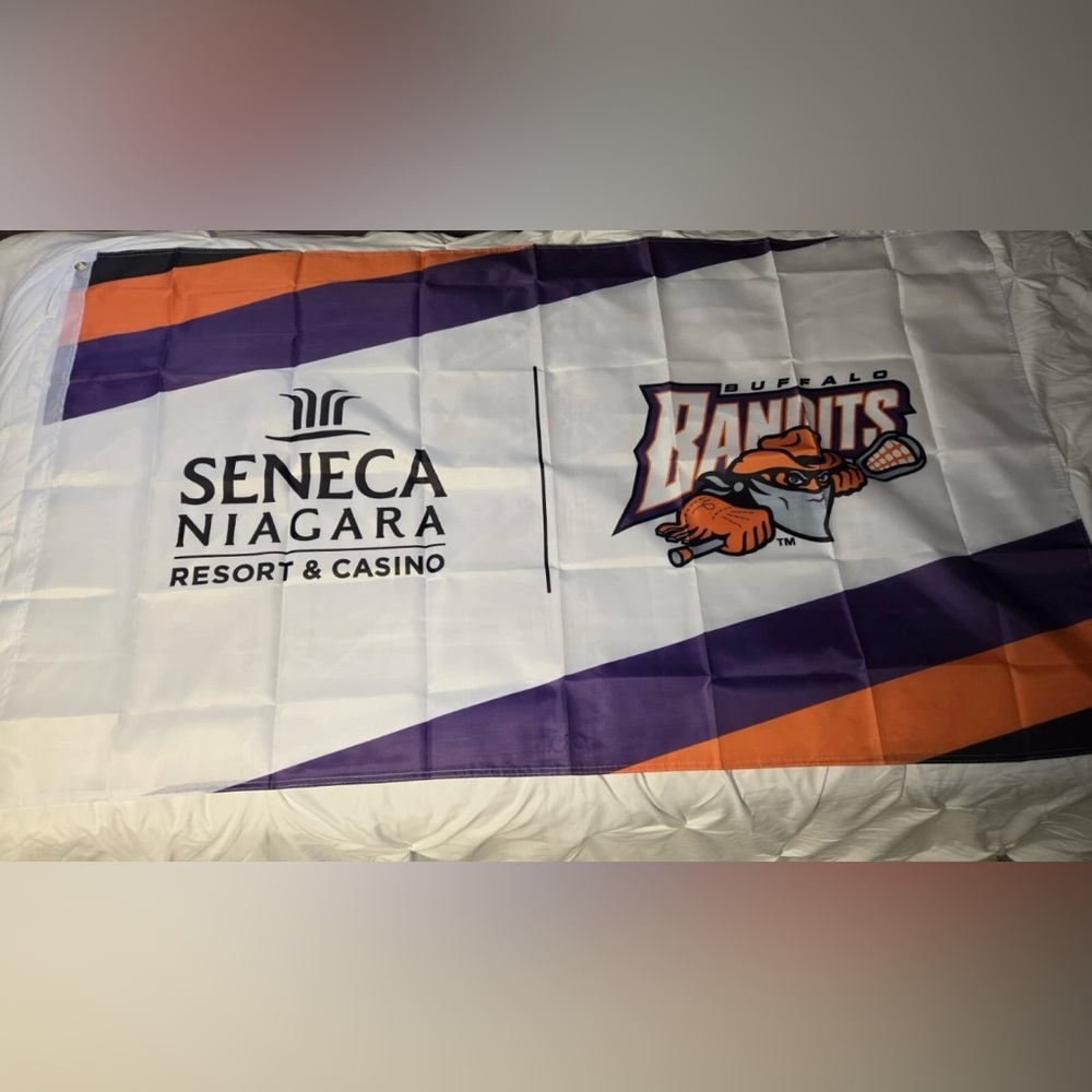 Buffalo Bandits Flag Seneca Casino Giveaway 2024-2025 NLL Lacrosse Season NEW